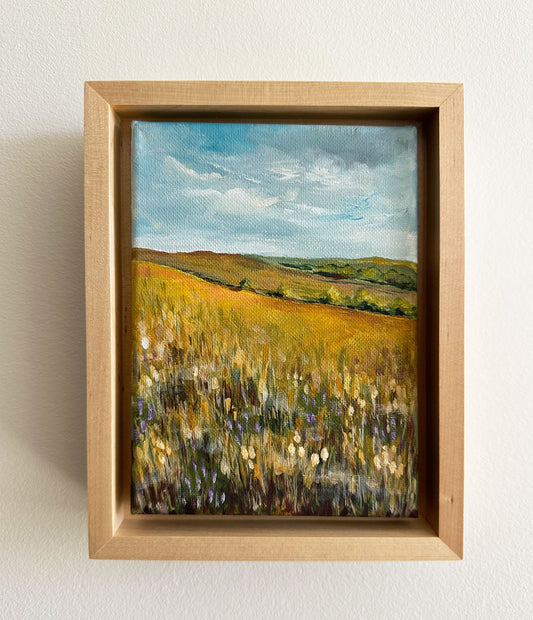 "Golden Field" Framed Original Acrylic Painting